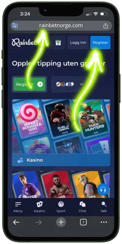 RainBet Casino Registreringsside og opprettelse av konto